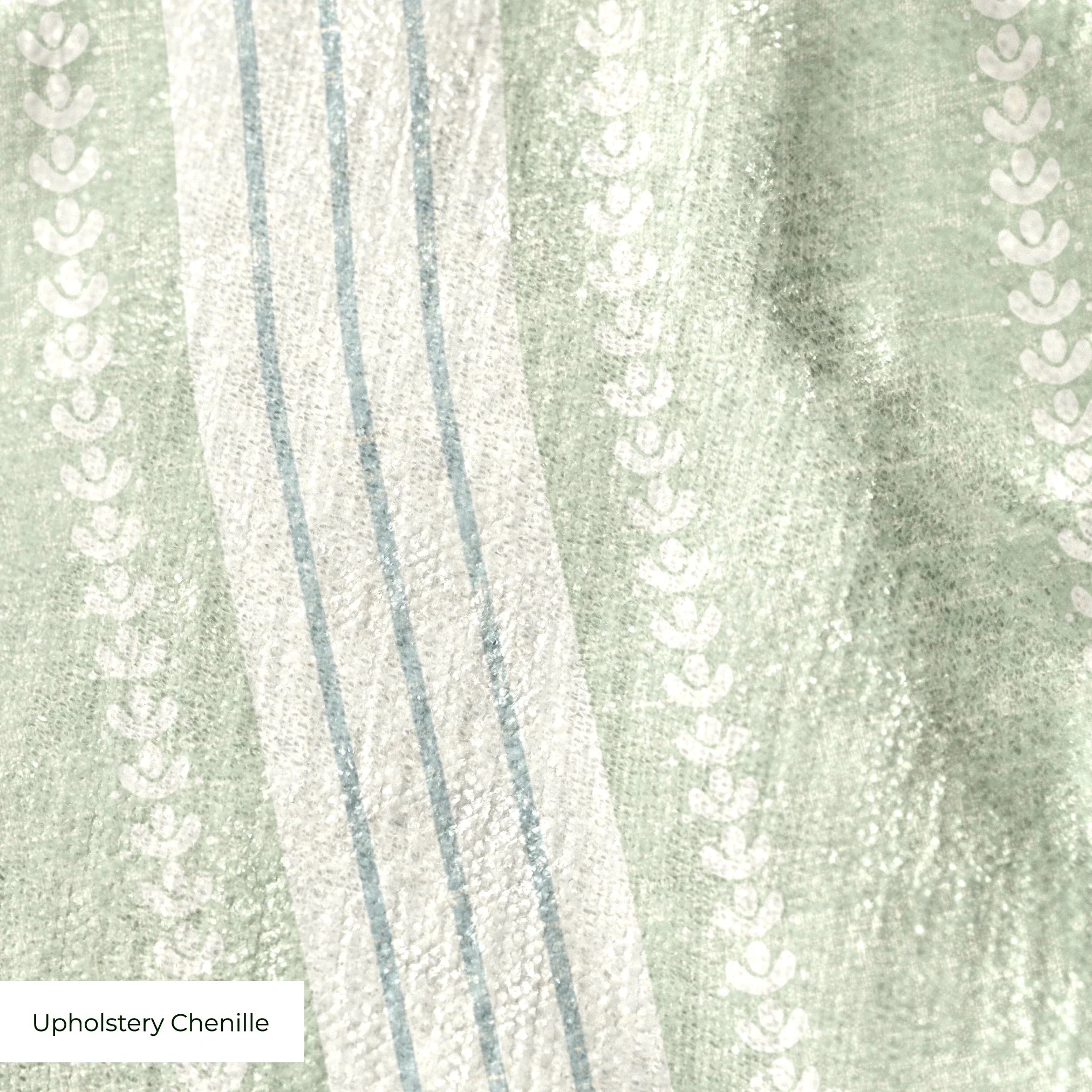 Beaufort Trio Stripe, Pale Green, Medium 12 inch wide repeat Fabric