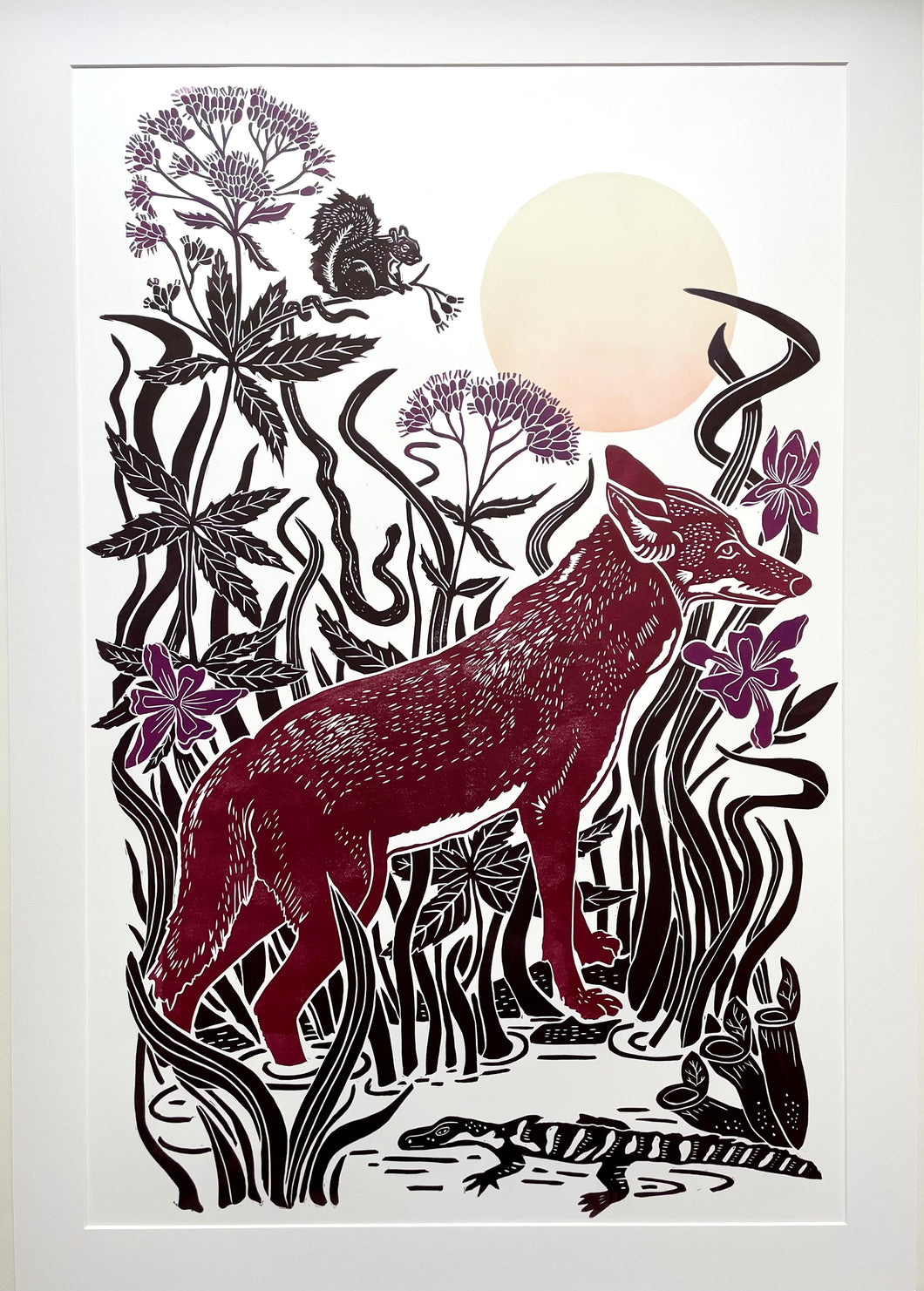 Red Wolf at Alligator River, Limited Edition of 17 Prints