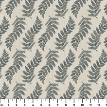 Load image into Gallery viewer, Twisted Lady Fern, Ink on Cream  - Small- 8 inch wide repeat Fabric
