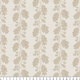 Beige oak leaf pattern on cream textured background with acorns and branches