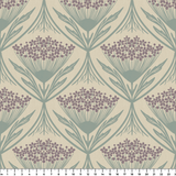Queen Anne's Lace, Heritage Green and Berry, Medium Wallpaper