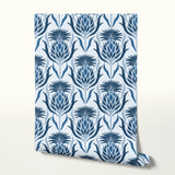 Thistle, Classic Blue, Medium Wallpaper