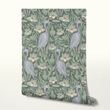 Great Blue Heron, Green and Slate, Medium Wallpaper