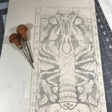 Crayfish, Hand pulled block print  Limited Edition Black and White. Naturalist Woodland Wall Art