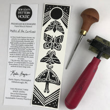 Load image into Gallery viewer, Premium Paper Bookmark, &quot;Moths of the Carolinas&quot;  Block Printed Celestial Art- 2.25 x 8.25 inches
