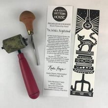 Load image into Gallery viewer, Set of 3- Hand Block Printed Witchy Bookmarks- Jumbo 2 x 8 inches
