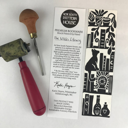 Premium Paper Bookmark, “The witch’s Library
