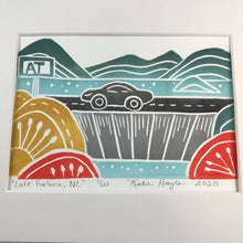 Load image into Gallery viewer, Lake Fontana. Mini Block Print, Limited Edition, wall art
