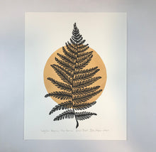 Load image into Gallery viewer, Jumbo Lady Fern Block print, full color artist proof with 18x24 mat
