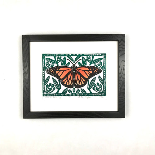 Monarch Butterfly, Mini Block Print, Limited Edition, pollinator art
