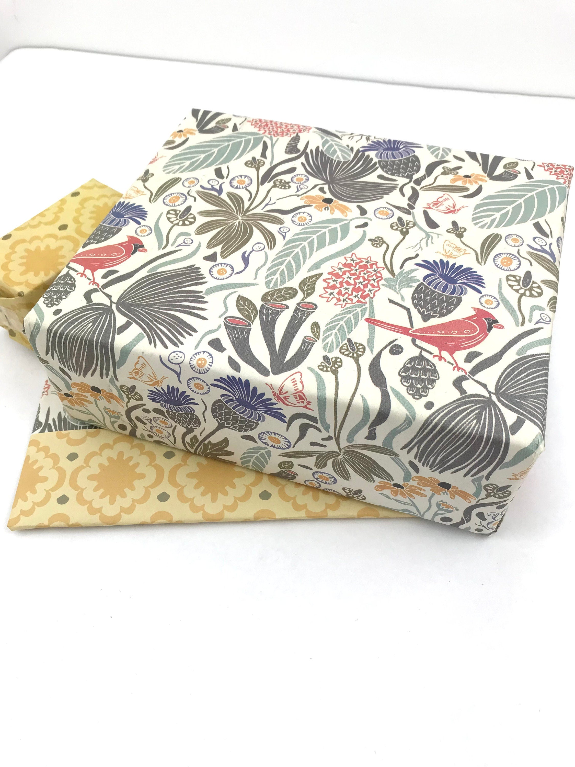 Eco Giftwrap, Peck and Plume,  Set of 3 sheets, 21.5x34 inches each.
